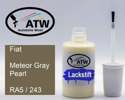 Fiat, Meteor Gray Pearl, RA5 / 243: 20ml Lackstift, von ATW Autoteile West.